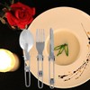 Outdoor Portable Tableware Set Folding Stainless Steel Spoon Fork Knife
