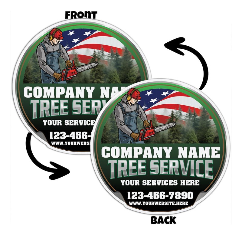 10-Pack Custom Tree Service Company Yard Signs 18.5x19 Inches, Two-Sided