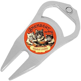 NewCharms Vintage Butter Cats Golf Ball Marker Divot Repair Tool Bottle Opener