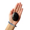 GEMSCITE Wholesalegemshop Black Agate Gemstone Carved Palm Stone/Pocket Palm Stone/Reiki