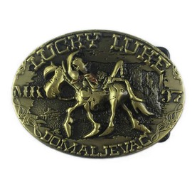 Lucky Luke Horse Rider Cowboy Buckle Western Belt Buckle for Men and Women, bronze