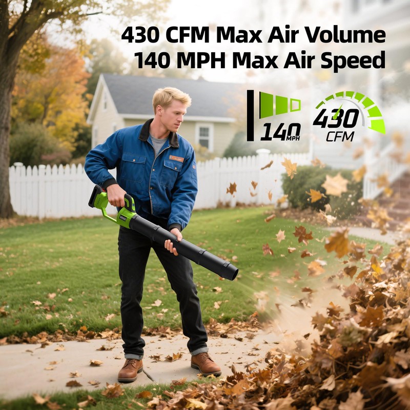 VASG Leaf Blower Cordless, 3 x 21V Batteries & Fast