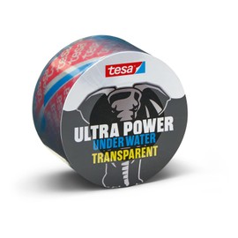 tesa Ultra Power Under Water Transparent - wasserfestes Klebeband - Abdichtungsband für Pool, Zelt und Dachrinne - starke Klebeleistung für Reparaturen sogar unter Wasser - 1 x Rolle - 1,5 m x 50 mm