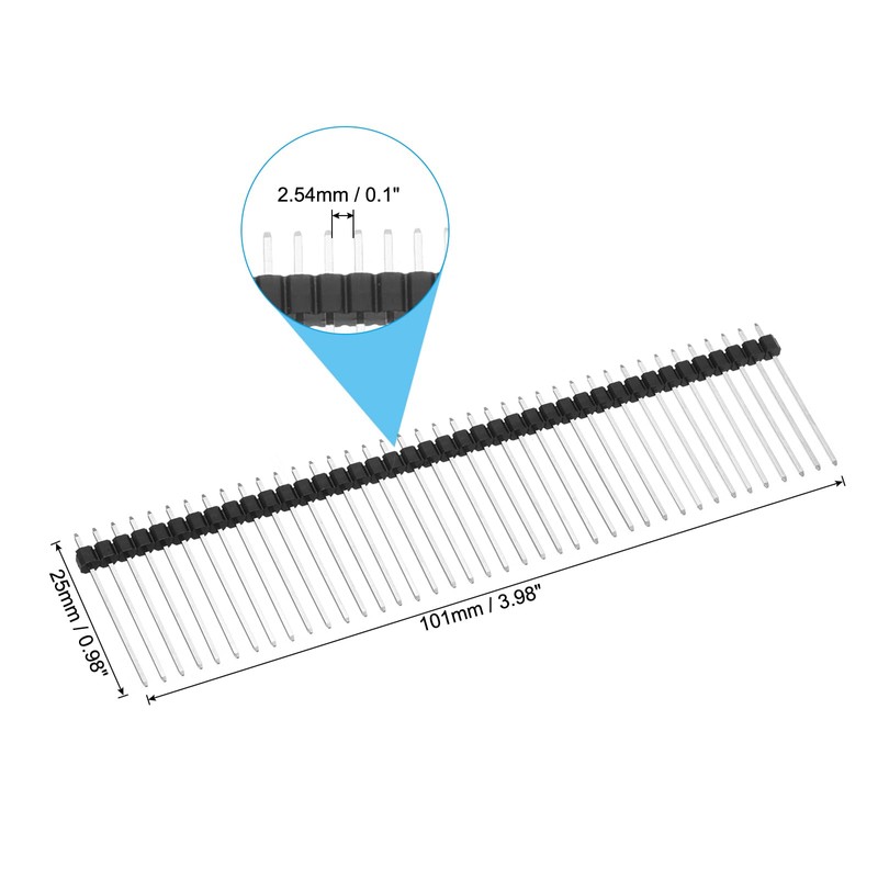 PATIKIL Pack of 20 DIP Pin Headers Single Row 40P