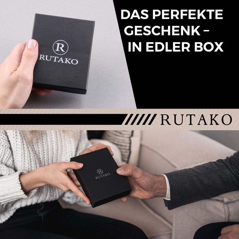 RUTAKO Slim Wallet with Coin Compartment, Mini Wallet for Men