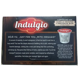 Indulgio Vanilla Frosted Cinnamon Bun Cappuccino, 12-Count Single Serve Brew Cups