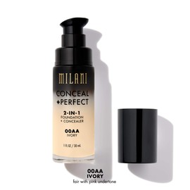 Milani Conceal + Perfect 2-in-1 Foundation + Concealer - Ivory (1 Fl. Oz.) Cruelty-Free Liquid Foundation - Cover Under-Eye Circles, Blemishes & Skin Discoloration for a Flawless Complexion