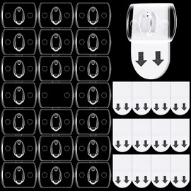 Jetec 100 Pcs Light Clips Clear Mini Adhesive Hook Hanging Wall Decorating String Clips for Wall Home Indoor Halloween Christmas Decoration Water Resistant