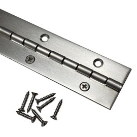 Heavy Duty 1.5" x 72" Stainless Steel Piano Hinge - .060" Thick - ¾" S.S. Screws Included