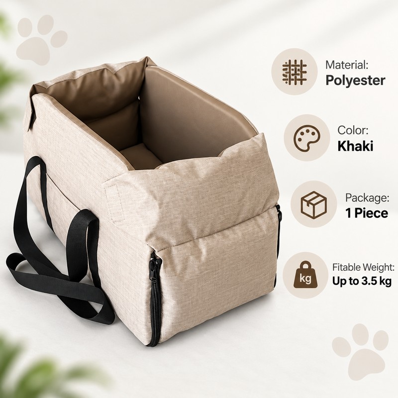 Center Console Pet Car Seat for Small Dogs & Cats