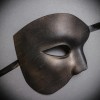 ILOVEMASKS Mens Phantom of The Opera Black with Spray Painted
