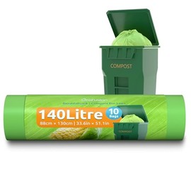 GreFusion Organic Bin Liners 140 Litre x 10 Compostable Organic Bin Liners Degradable Compost Bags