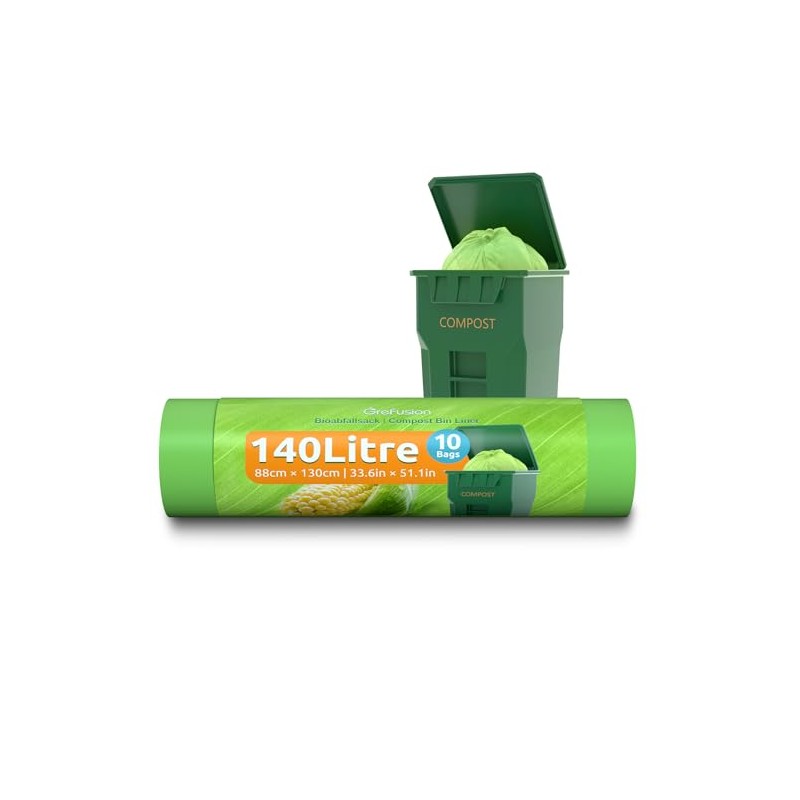 GreFusion Organic Bin Liners 140 Litre x 10 Compostable Organic