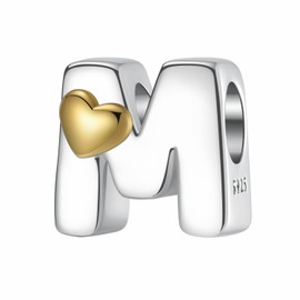 LONGLUCK Complete A~Z Alphabet Charm Letter Beads Solid 925 Sterling Silver Fits European Bracelets Necklace Women Jewellery Gift Options, Sterling Silver, Cubic Zirconia