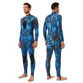 Seaskin Spearfishing Wetsuit for Mens, 1.5mm Neoprene Camo Full Body Diving Suits for Snorkeling Swimming (3mm, X-Small)