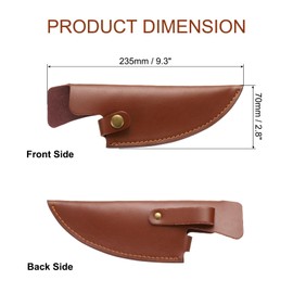 uxcell Knife Cover Sleeves, 5.1" x 0.9" PU Leather Knives Edge Guard Blade Protector Universal Knife Sheath for Home Kitchen, Brown