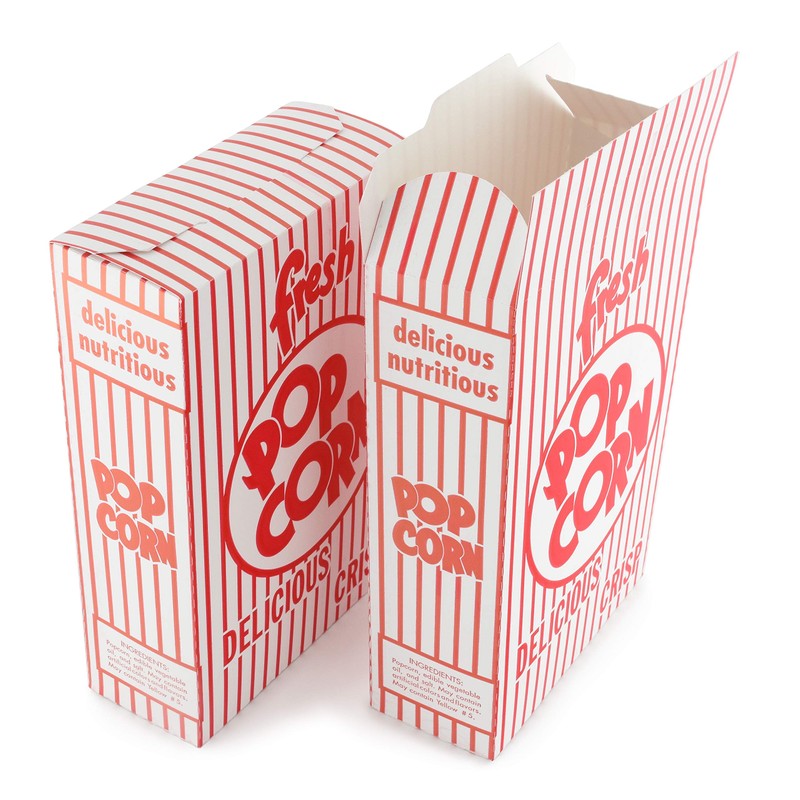 Snappy 3-E Red and White Close Top Popcorn Boxes, 1.25