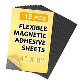 Towjug Magnetic Adhesive Sheets,4" x 6",12 Pack,Easy-to-Use Magnetic Paper with Adhesive Backing for Photos & Postcards