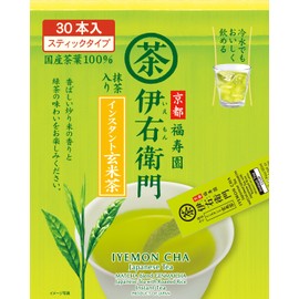 Uji no Dewu Iemon Instant Brown Rice Tea Stick, 0.03 oz (0.8 g) x 30 Pages x 3 Packs