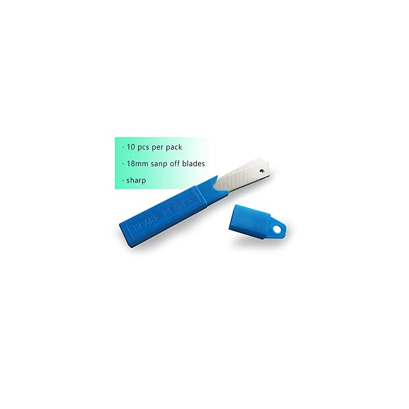 Box Cutter 18mm Snap Off Replacement Sharp Blades 10 Pcs