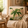 Retro Palm Tree Throw Pillow Cover 24x24 Inch Tropical Cushion
