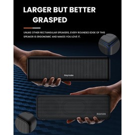 Raymate Bluetooth Speaker, 30W Deep Bass TWS Pairing Stereo Sound with DSP, IPX7 Waterproof Wireless V5.0 Shower Speakers, 15H Playtime Portable Speakers for Party Outdoor Travel(Orange)