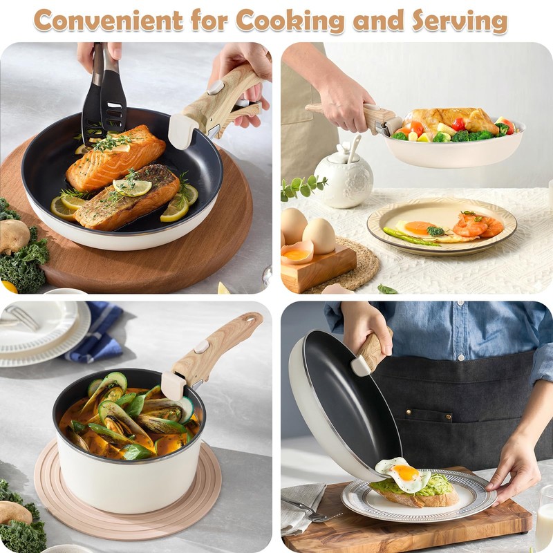 2 Pack Removable Handles for Pots and Pans - Universal