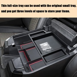 TACORBO Center Console Full Organizer Tray Compatible with Refreshed 2022-2024 2025 2026 Silverado/Sierra 1500,2024-2026 Chevy Silverado/GMC Sierra 2500HD 3500HD,Front Bucket Seats Only