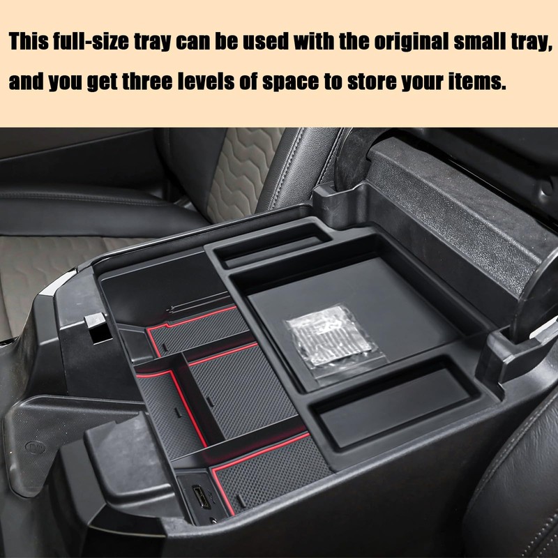 TACORBO Center Console Full Organizer Tray Compatible with Refreshed 2022-2024