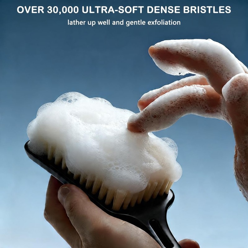 2-piece Back Scrubber for Shower, 14" Long Handle Body Brush,