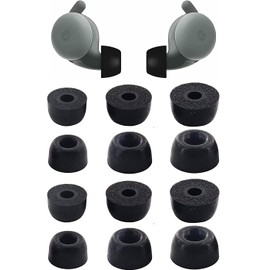 Rqker Foam Eartips Compatible with Pixel Buds A-Series Earbuds, 6 Pairs S/M/L Sizes Soft Memory Foam Ear Tips Foam Tips Eartips Earbuds Tips Compatible with Pixel Buds A-Series Earbuds, Black 12