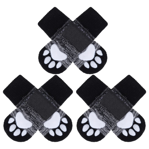 EXPAWLORER Anti-Slip Dog Socks-Double Sides Grips Traction Control on Hardwood Floor,Dog Shoes for Hot/Cold Pavement,Best Paw Protector,Prevents Licking,for Puppy Small Medium Large Senior Dogs