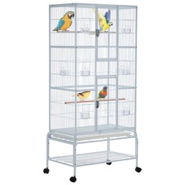 69-inch Budgie Cage, Extra Large Wrought Iron Feeding Bird Cage with Rolling Stand, for Parakeet,Cockatiels Conures Lovebirds Parrots