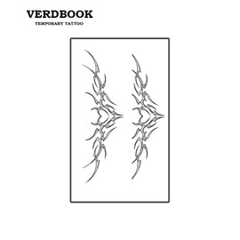 VERDBOOK Waterproof Temporary Tattoos: 2-Sheet Tattoo Kit with Realistic Body Stickers, Semi-Permanent Tattoos for Adults Lasting 7-15 Days – Safe for Men & Women, Line design