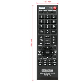 Replacement Remote Control fit for Toshiba LCD LED HDTV 3D 4K UHD Smart TVs CT-90325 CT-90326 CT-90329 CT-8037 CT-90302 CT-90275 CT-90 CT-90366 with Learn Function (TS-12+AL)