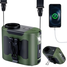 2025 AI Portable Waist Fan 40H，14800mAh Rechargeable Wearable Shirt Clip Fan with Light, 16000 RPM Cooling Neck Body, Powerful 5 Speeds Belt Personal Cooling Fans for Outdoor Jobsite Camping Travel