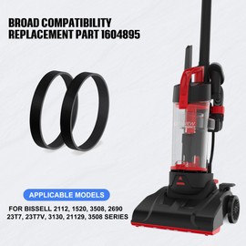 FNKTQL Vacuum Belt for Bissell Powerforce Compact Lightweight Upright Vacuum, 1604895 Belt Fit Bissell Models 2112, 1520, 2690, 3508, 23T7, 23T7V, 3130, 21129, Replace Part 1604895 (2 Pack)