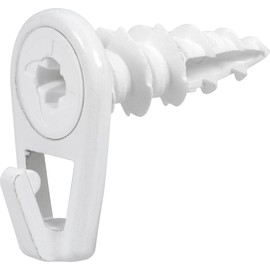Hillman Large 122405 Self-Drilling Wall Driller Picture Hangers 50lbs Package of 6, White Coating