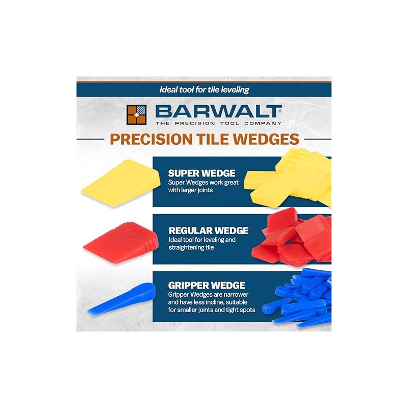 BARWALT Precision Tile Wedges, Super Wedge Style, 25 Quantity, BWT10380