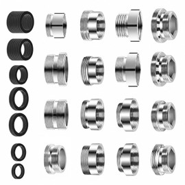 BEELUKY 16 Pezzi Adattatore Rubinetto con Guarnizione Adattatore per Rubinetto in Ottone per Aeratore Rubinetto Cucina Lavandino Depuratore e Bagno