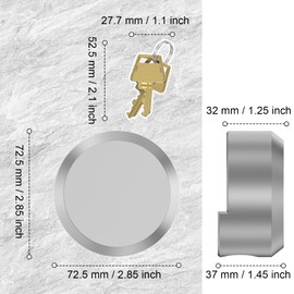 Lanuovx 1 Pack 2.9 Inch(73mm) Hidden Shackle Padlocks Keyed Heavy Duty Reinforced Surface Puck Lock,Chrome Trailer Puck Padlocks for Enclosed Trailers,Shipping Containers,Storage Units