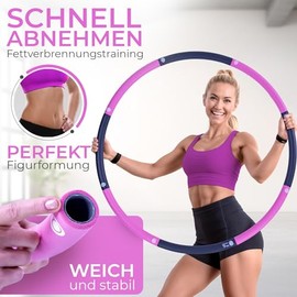 SummerFan Hula Hoop Reifen f√ºr Anf√§nger ohne Wellen und Noppen [1kg bis 1,5kg, 75-100 cm, 6-8 Segmente] - Hullahub Fitness Sport f√ºr Erwachsene zum abnehmen