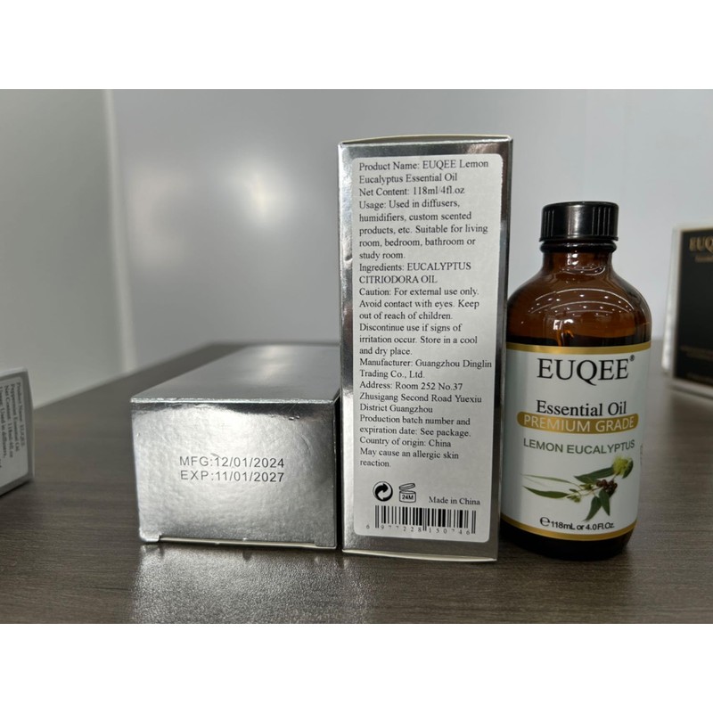 EUQEE Lemon Eucalyptus Essential Oil Pure Lemon Eucalyptus Oil, Large