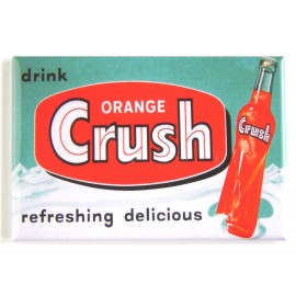 Blue Crab Magnets Orange Crush Soda Sign FRIDGE MAGNET advertisement - 1.75 x 2.75 inches
