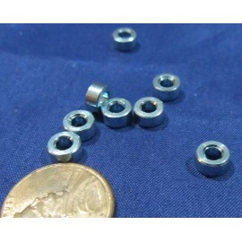 Basic Zinc Plate Steel Spacer, NO.4 Screw, 1/4" OD x .115" ID x 1/8" Length, 8 pcs