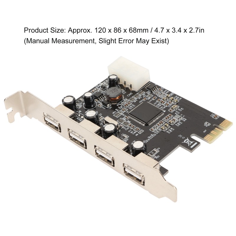PCIe to USB2.0 Expansion Card 4 Ports 4 Pin Power