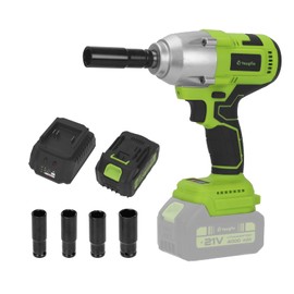 Yougfin 550 N.M Cordless Impact Wrench 1/2 with High Torque & Brushless Motor, Power Impact Gun with Li-ion 4.0Ah Battery - Ideal for Automotive Repairs, Home Improvement