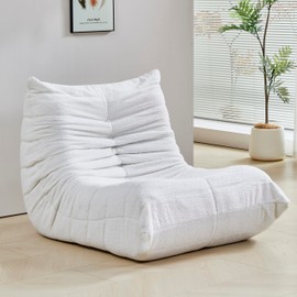 Bean Bag Chair, Fireside Chair Bean Bag Sofa Large Bean Bag Chair for Adults, Bean Bag Chairs for Teens with High Density Comfortable Foam, Memory Foam Bean Bag for Living Room, Bedroom (Beige)