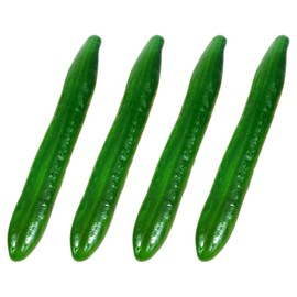 ABOOFAN Artificial Cucumber,4pcs Lifelike Green Cucumber Fake Realistic Plastic Vegetable Decoration Home Kitchen Showcase Faux Food Display Props