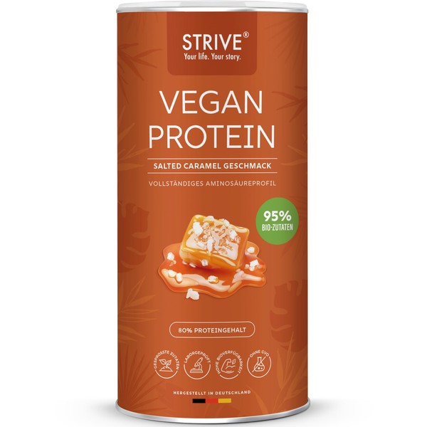 STRIVE Vegan Protein Salted Caramel, 24 g Protein per Serving,